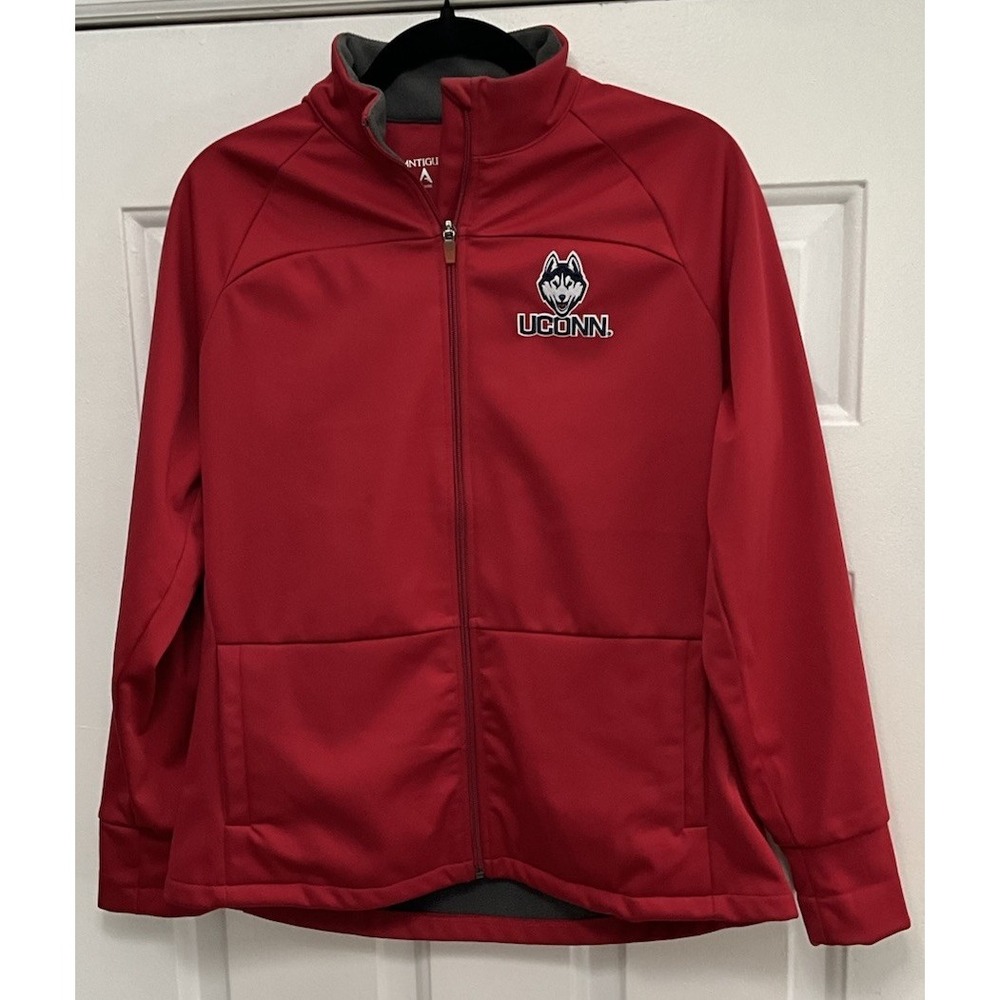 Big East Conference UCONN Huskies Embroidered Logo Red Jacket Men's Large